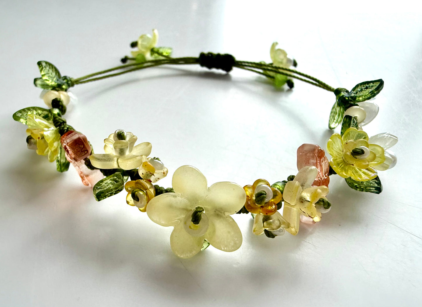 Handmade Yellow Floral Bracelet