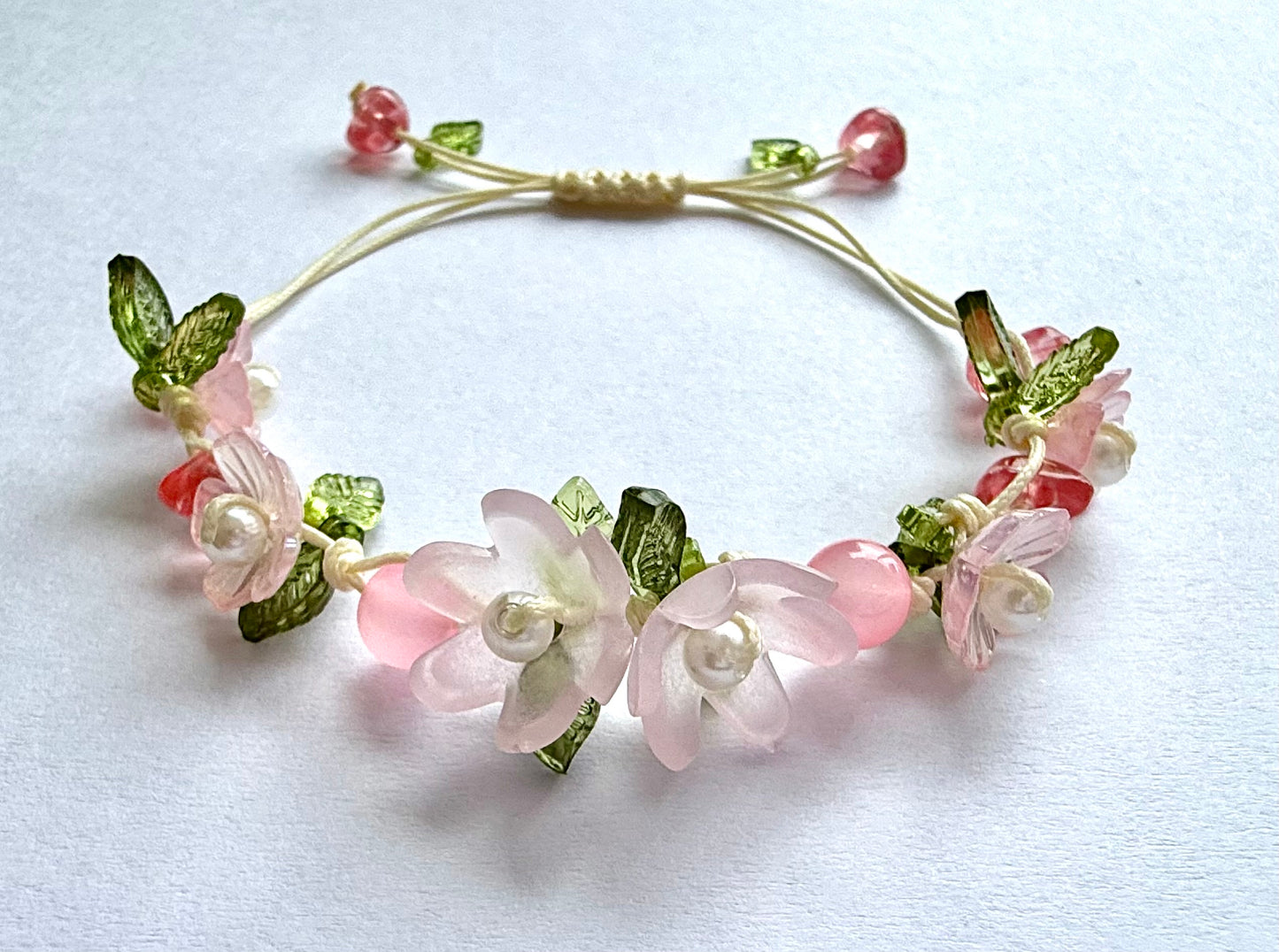 Pink Apricot Blossom Bracelet
