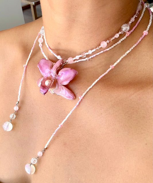 HandMade Velvet Orchid Bloom Necklace