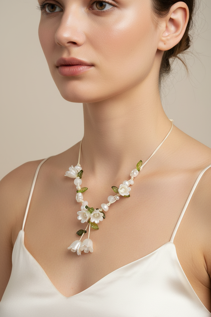 Handmade Lily Flower Necklace