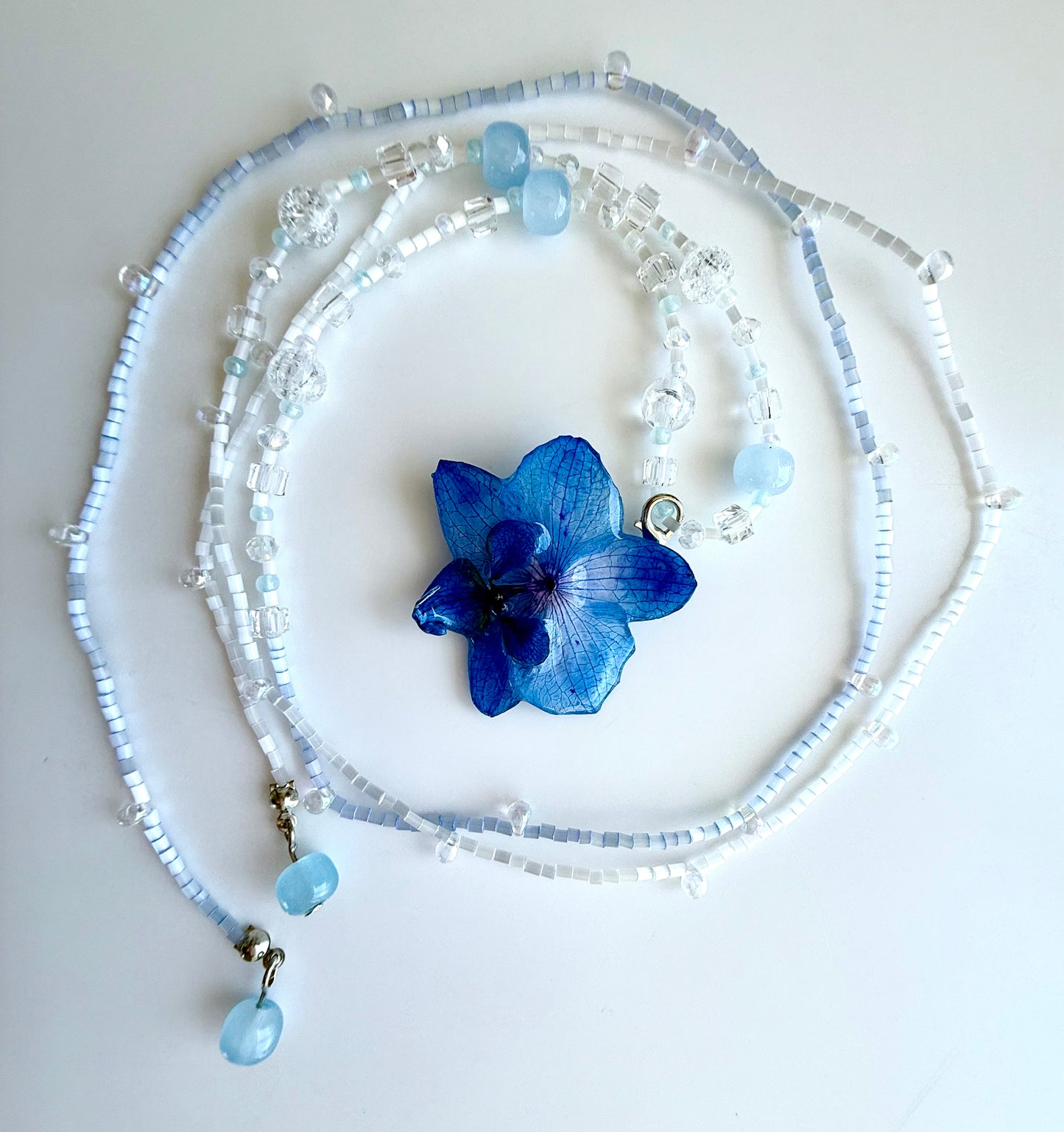 Handmade Blue Orchid Necklace