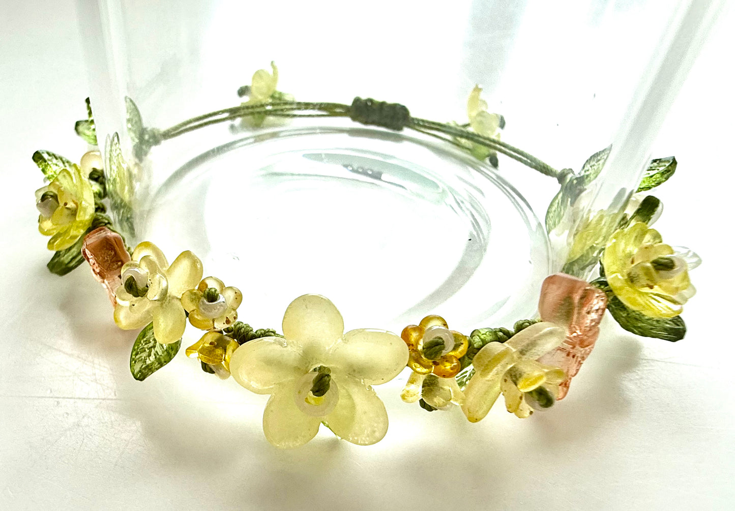 Handmade Yellow Floral Bracelet