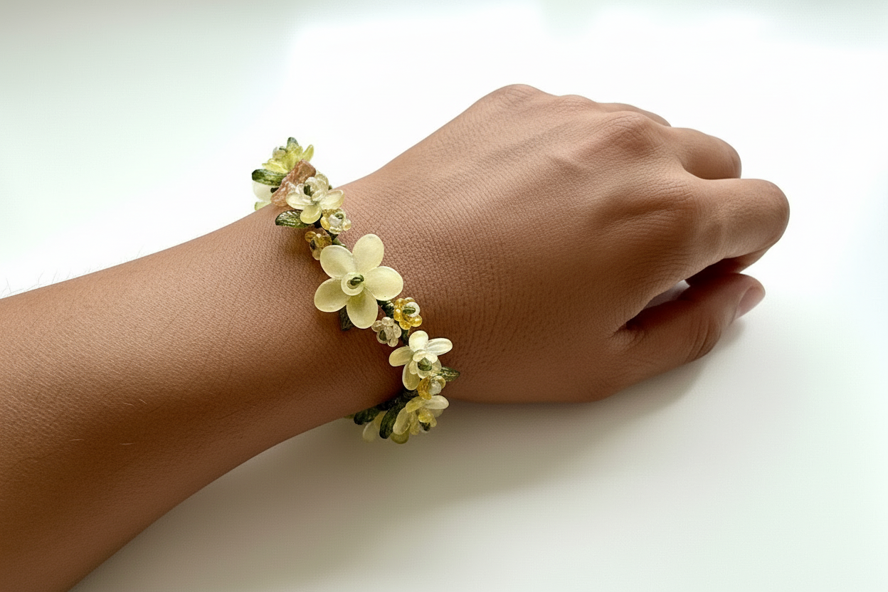Handmade Yellow Floral Bracelet