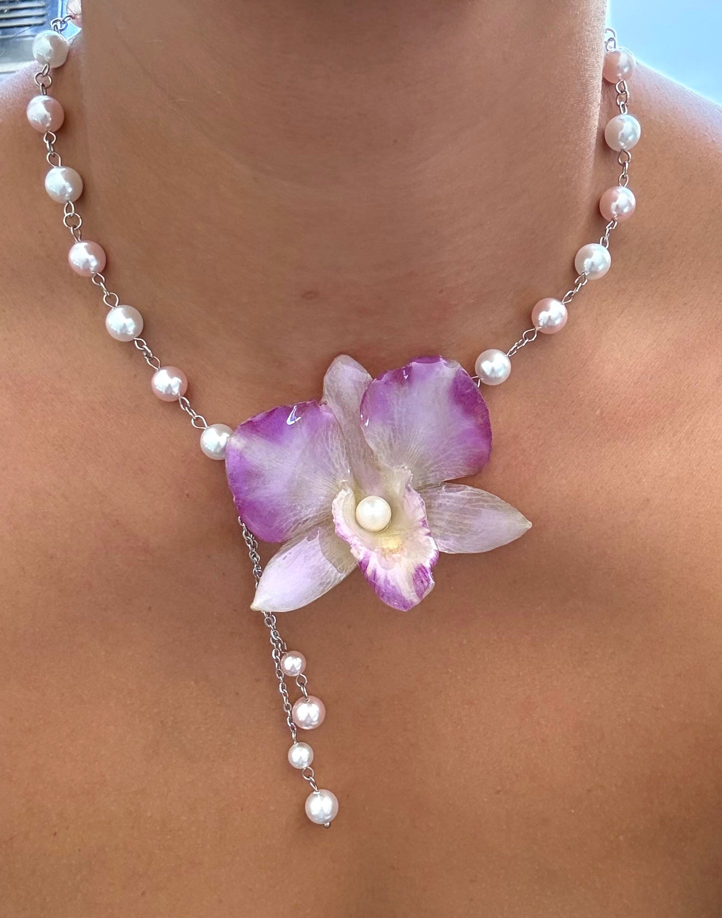 Handmade Orchid Necklace