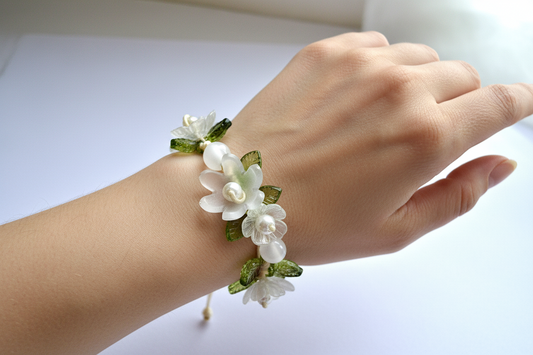 White Apricot Blossom Bracelet
