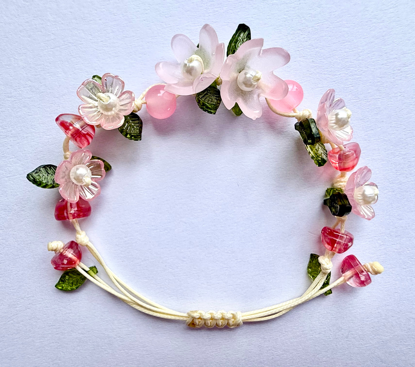 Pink Apricot Blossom Bracelet