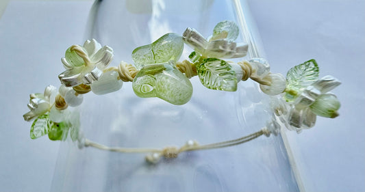 Green Butterfly Apricot Blossom Bracelet
