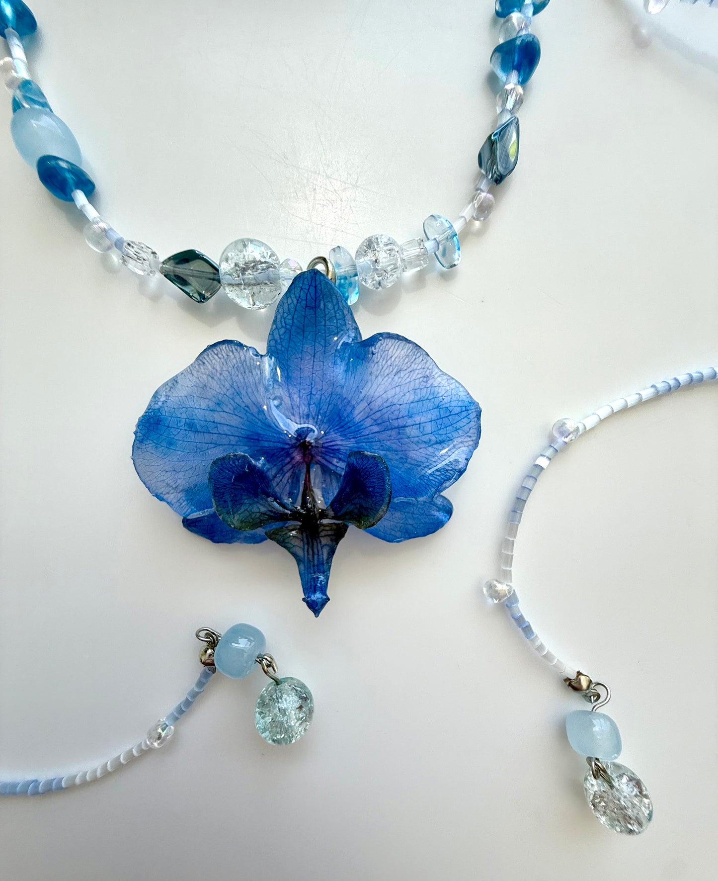 Handmade Ocean Whisper Orchid Necklace